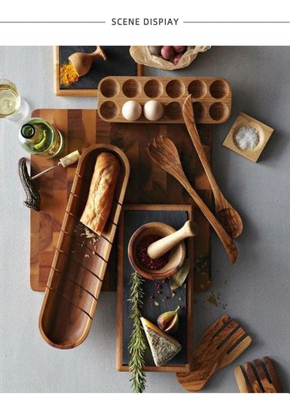 Japanese Style Wooden Double Row Egg Storage Box Home Organizer Rack Eggs Refrigerator Holder Kitchen Fresh Keeping Accessories