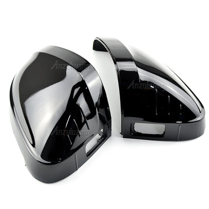 2pcs Glossy Black Side Rear View Rearview Mirror Replace Cap Cover For Audi A4 S4 RS4 B9 2016 -2020 A5 S5 RS5 8W6 Car Styling