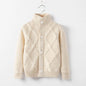 Winter Boys Sweater Kid Thick Knitted Bottoming Turtleneck Shirts Solid High Collar Cardigan High Quality Children Sweater