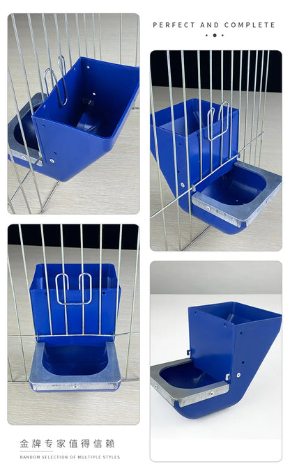 5PCS rabbit food box increases rabbit food box, rabbit cage box, three-and-three-sided anti-scraping plastic trough for breeding