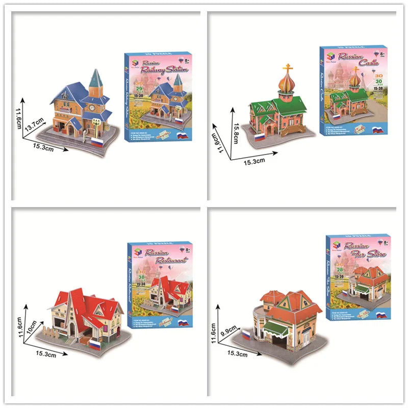 40 Style World Famous Architecture Building 3D Puzzle Model Construction 3D Jigsaw Puzzle Toys For Kids Christmas Gift