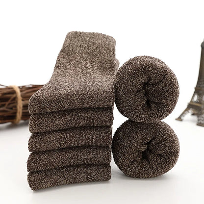 5 Pairs Thicken Socks Men High Quality Towel Keep Warm Winter Socks Cotton Christmas Gift Socks For Man Thermal Size 38-45