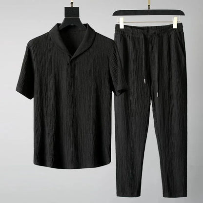 (Shirt+Trousers) 2026 Summer New Arrival Men Fashion Classic Shirt Men Business Casual Shirts Men a Set of Clothes Size M-4XL