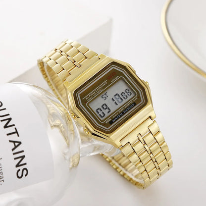 Women Men Unisex Watch Gold Silver Black Vintage LED Digital Sports Military Wristwatches Electronic Digital Present Gift Male