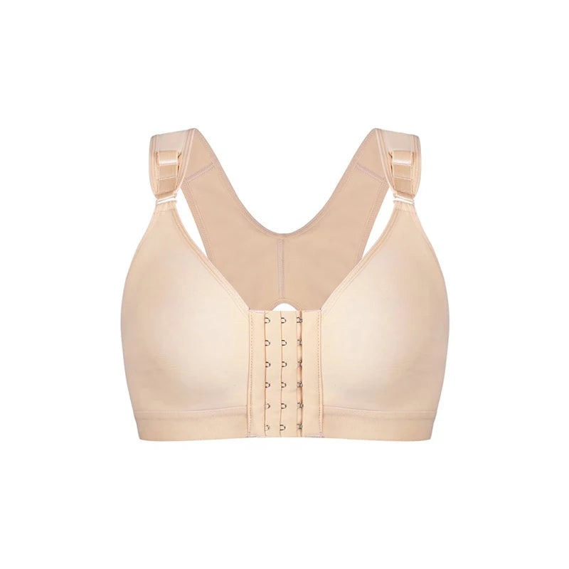 Burvogue Bras Women Seamless Padded Push Up Post-Surgery Bra Front Closure Brassiere Vest Underwear Gather Adjustable Sports Bra