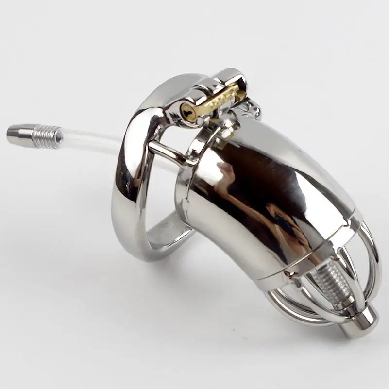 304 Stainless Steel Male Chastity Device Penis Cage Cock Ring with Urethral Sounds Catheter Tube Metal Chastity Belt Lock for Me