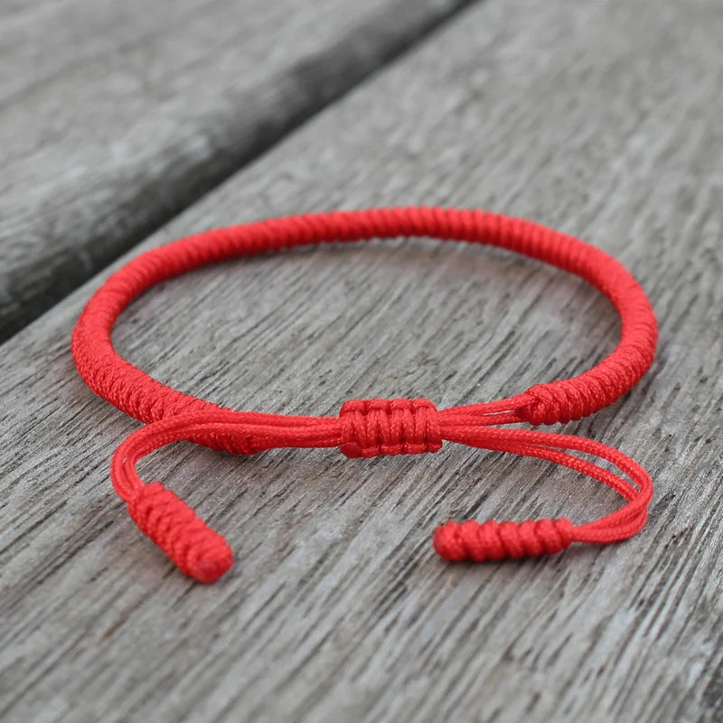 Tibetan Buddhist Bracelet Lucky Handmade Braided Adjustable King Kong Knot Red Thread Charm Bracelets for Women Men Couple Lover