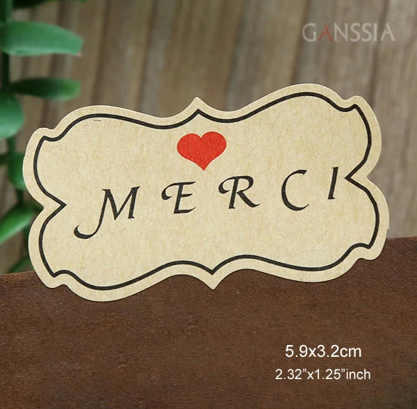 GANSSIA 100pcs/lot "Fait Main avec Amour" Thank you Round Seal Sticker Paper Adhesive Stickers for Bakery& Gift Packing(ss-1143)