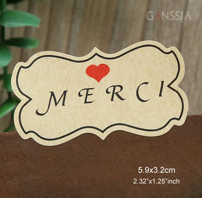 GANSSIA 100pcs/lot "Fait Main avec Amour" Thank you Round Seal Sticker Paper Adhesive Stickers for Bakery& Gift Packing(ss-1143)