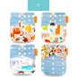 Happyflute New Desig Hot Sale 4Pcs OS Pocket Diaper Washable&Reusable Absorbent Ecological Diaper Cover Adjustable Baby Nappy