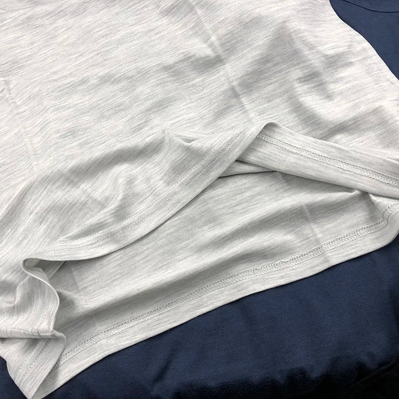 100% Merino Wool T Shirt Men Base Layer Merino Shirt Wicking Breathable Quick Dry Anti-Odor No-itch Big USA Size