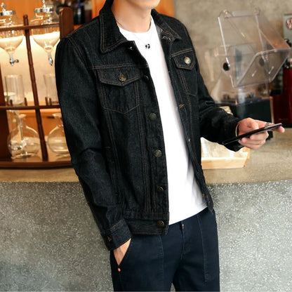 Hot 2026 Fashion Mens Denim Jackets Slim Fit Mens Jeans Jacket Cotton Outwear Coat Long Sleeve Hole Male Clothing Size M-4XL