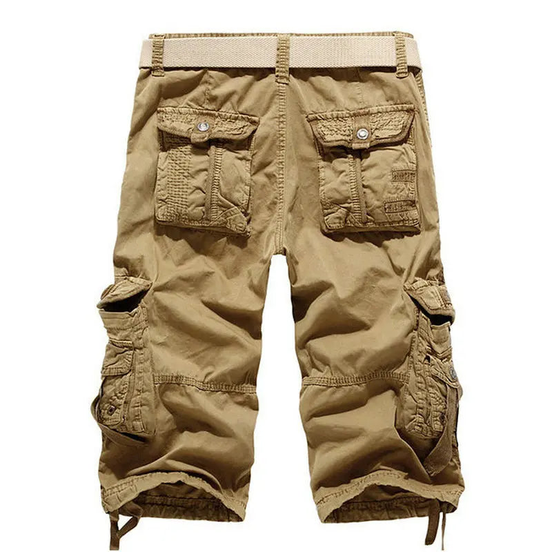 2025 Summer New High Quality Cargo Shorts Men Casual Workout Military Men's Shorts Multi Pocket Knee Length Short Pants