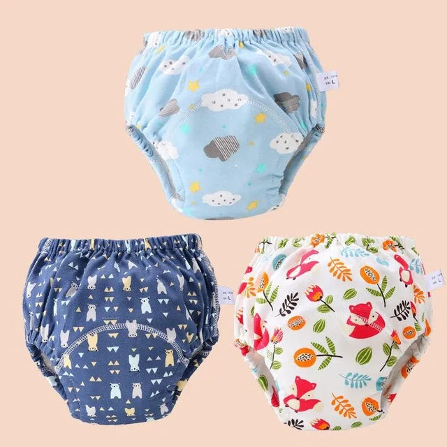 Baby Reusable Potty Training Pants Toddler Cotton Ecological Cloth Diaper Panties Waterproof Washable Nappies Boy Girl Underwear