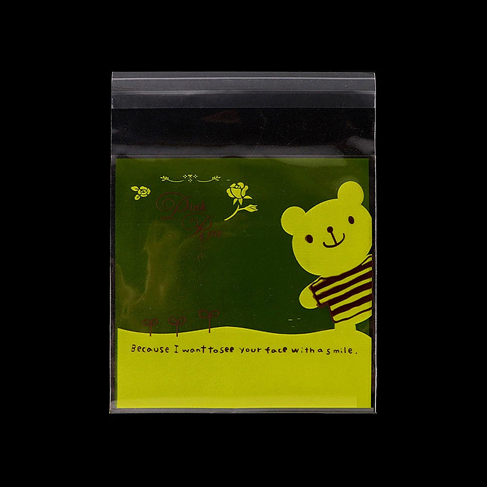 50/100 pcs 10x13cm Opp Self-Stick Transparent Packing Bear Owl Cookie Candy Wedding Birthday Christmas Party Gift Bag Wholesale