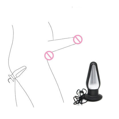 Electro Shock Anal Vaginal Plug Jump Egg Dildo Butt Plug Stimulator E-Stim Prostate Massager Electricity Accessory BDSM Sex Toy