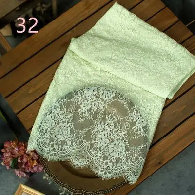 3Meter Exquisite Eyelash Lace 150CM White Lace Fabric Wedding Dress Sexy Lingerie DIY Clothes Accessory Wholesale Prices