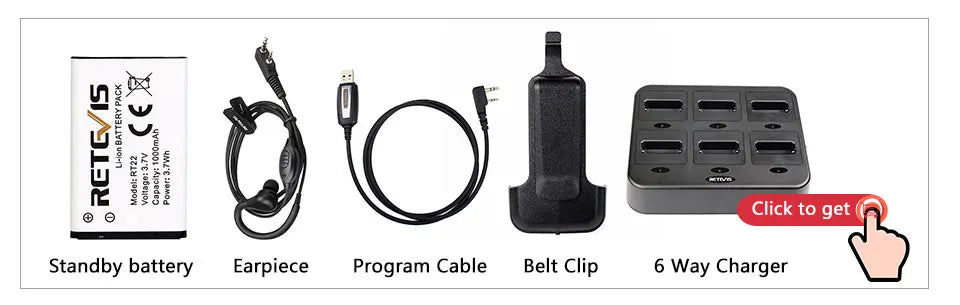 Retevis RT622 Mini Walkie Talkie 2pcs PMR446 Portable Two-way Radio PTT Walkie Talkies Communication Radio for Restaurant Hotel