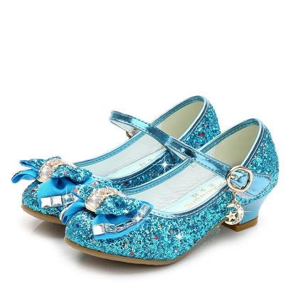 Princess Girls Party Shoes Children Sandals Colorful Sequins High Heels Shoes Girls Sandals Peep Toe Summer Kids Shoes CSH813