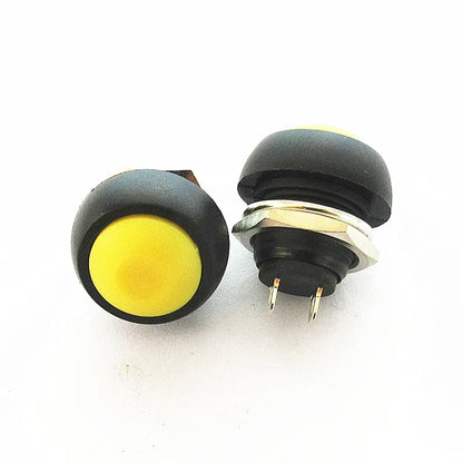 6PCS Small Button Switch Waterproof Switch Self-reset PBS-33B 12MM Red Lock-free Switch 6 Colors