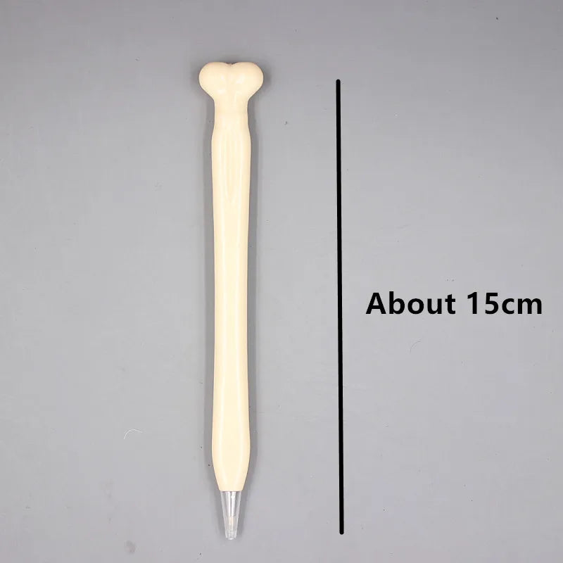 Jonvon Satone 50 Pcs Wholesale Bone Shape Ballpoint Pen Novelty Pen Writing Supplies Gifts School Office Stationery Blue Refill