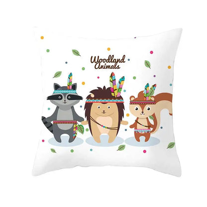 Funny Cute Animal Cushion Cover Cartoon Creative African Tribe Fox Pillow Case For Sofa Home Textile Pillow Covers Pillowcase