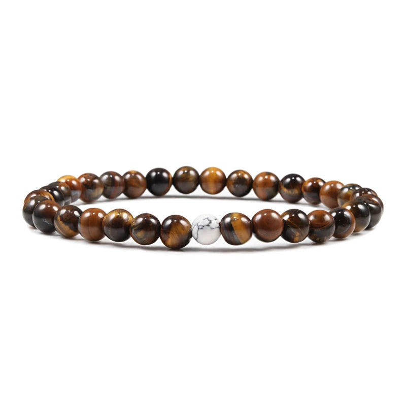 Hot Sale 2pcs/Set Couples Beaded Bracelets Tiger Eye Black Lava Natural Stone Beaded Bracelets Malachite Energy Elastic Jewelry