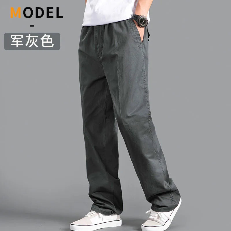 Men's Cargo Pants Loose Straight Pants Plus Size Clothing Work Wear Korean Japanese Joggers Homme Sports Cotton Casual Trousers