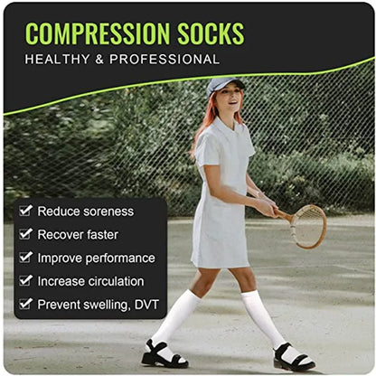 Compression Stockings Blood Circulation Promotion Slimming Compression Socks Anti-Fatigue Comfortable Solid Color Socks