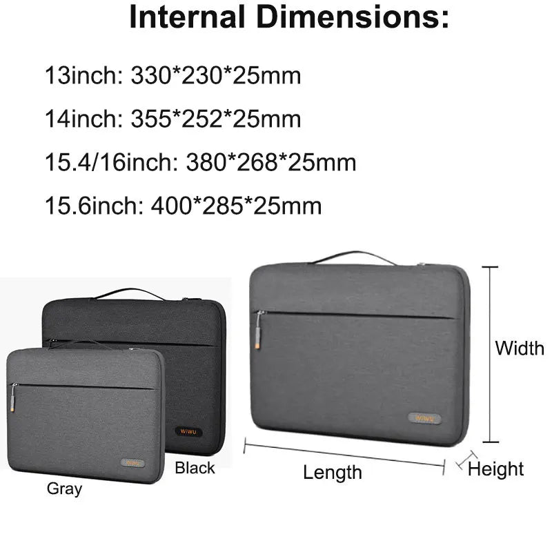WIWU Waterproof Laptop Sleeve for MacBook Pro 14 2025 Laptop Bag Case for MacBook Air 13 15.3 2025 Fashion Notebook Bag 14 15.6
