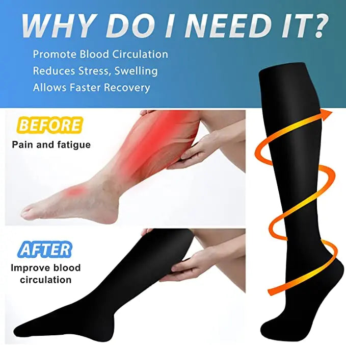 1/3Pairs Compression Sport Socks Medical Nursing Stockings Prevent Varicose Veins Socks Pregnancy Nursing Athletic Soccer Socks