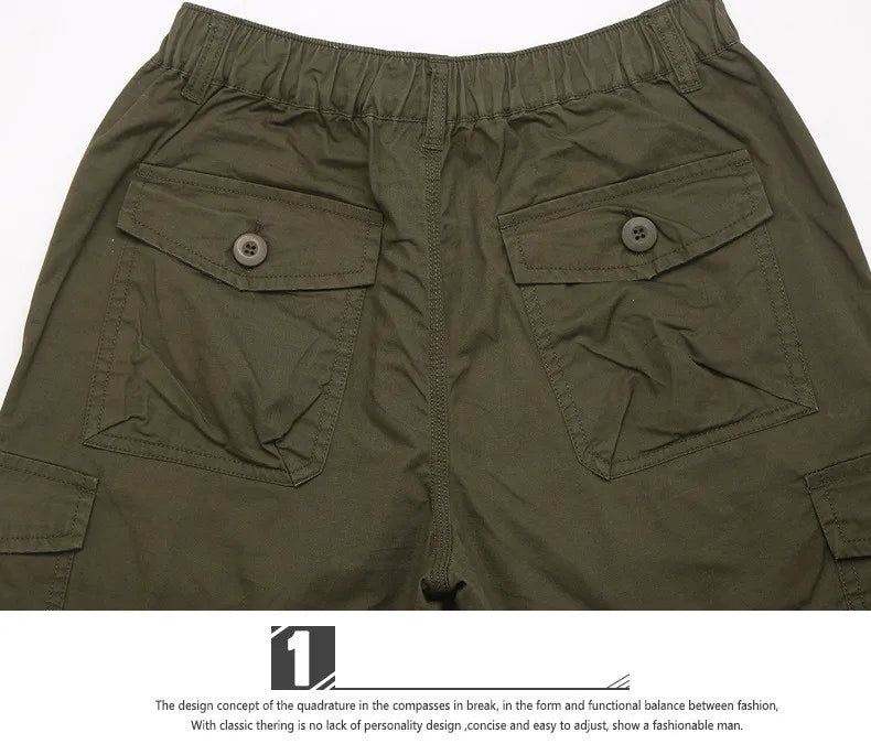 MRMT 2026 Brand Mens Capri Pants with Multiple Pockets Cargo Pants Casual Middle-aged Men Shorts Pant for Male Man Cropped Pants