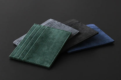 YMW ALCANTARA Card Holder Women & Man Turn fur Luxury Artificial Leather Slim Card Mini Wallet Small Thin Card Package