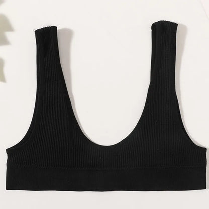 Women Push-Up Bra Small Cup Non-wire Bralette U-Neck Ribbed No-Pad Underwear Multiple Colors Crop Top Ladies Sexy Lingerie M-XL