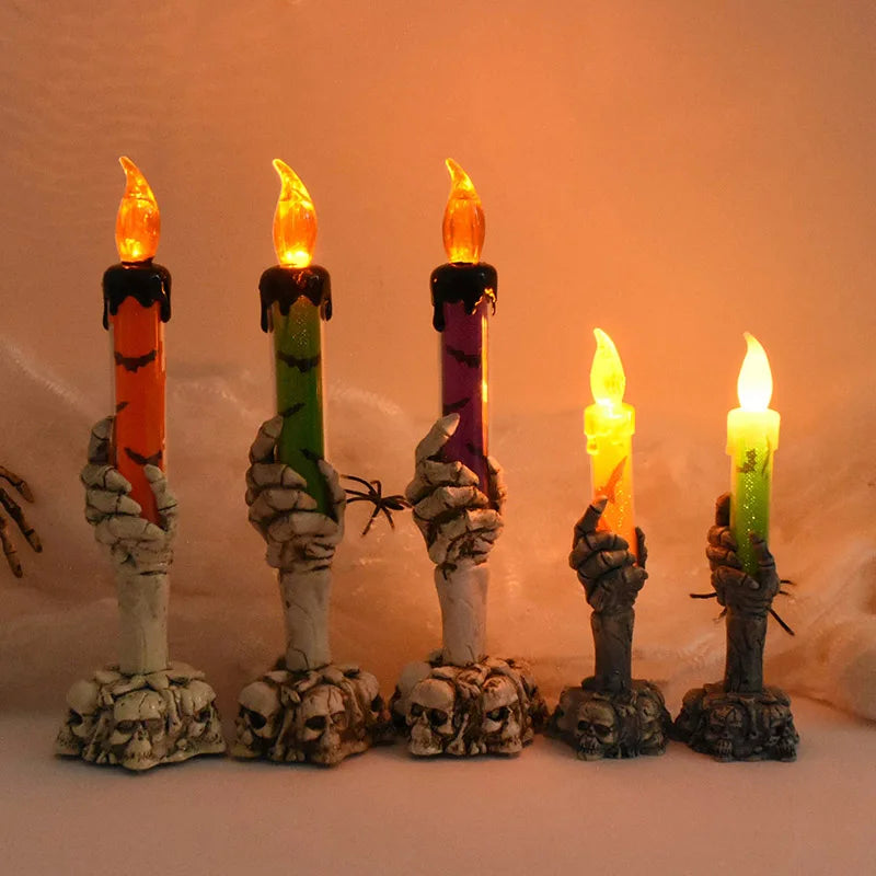 Halloween Led Candles Skeleton Ghost Hands LED Light Happy Halloween Party Home Decoration Supplies Haunted House Horror Props