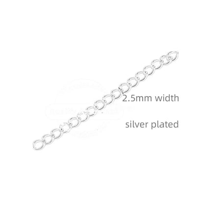 50pcs Stainless Steel 2 inch Soldered Extension Chain Silver Plated Extender Tail Chains for DIY Jewelry Making