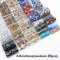 20 Rolls Halloween Nail Foils Gradient Transfer Paper Christmas Nail Art Stickers Stripe Floral Manicure Decals Nails Decoration