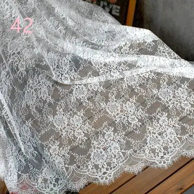 3Meter Exquisite Eyelash Lace 150CM White Lace Fabric Wedding Dress Sexy Lingerie DIY Clothes Accessory Wholesale Prices