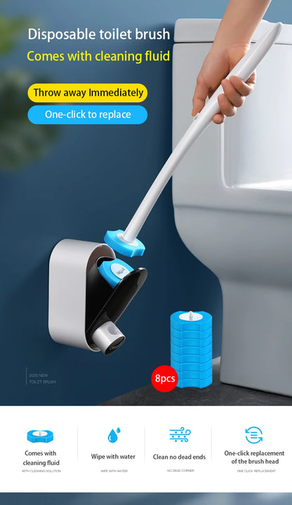 Disposable Toilet Brush Without Dead Angle Cleaning Tools Household Long Handle Cleaner Brush Bathroom Accessories For Toilet