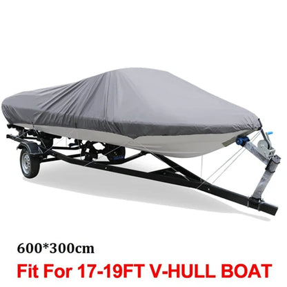 210D Fabric Trailerable Boat Cover 14-22ft Waterproof Anti-UV Protector Fishing Speedboat V-shape Canvas For Boat Cover Tent