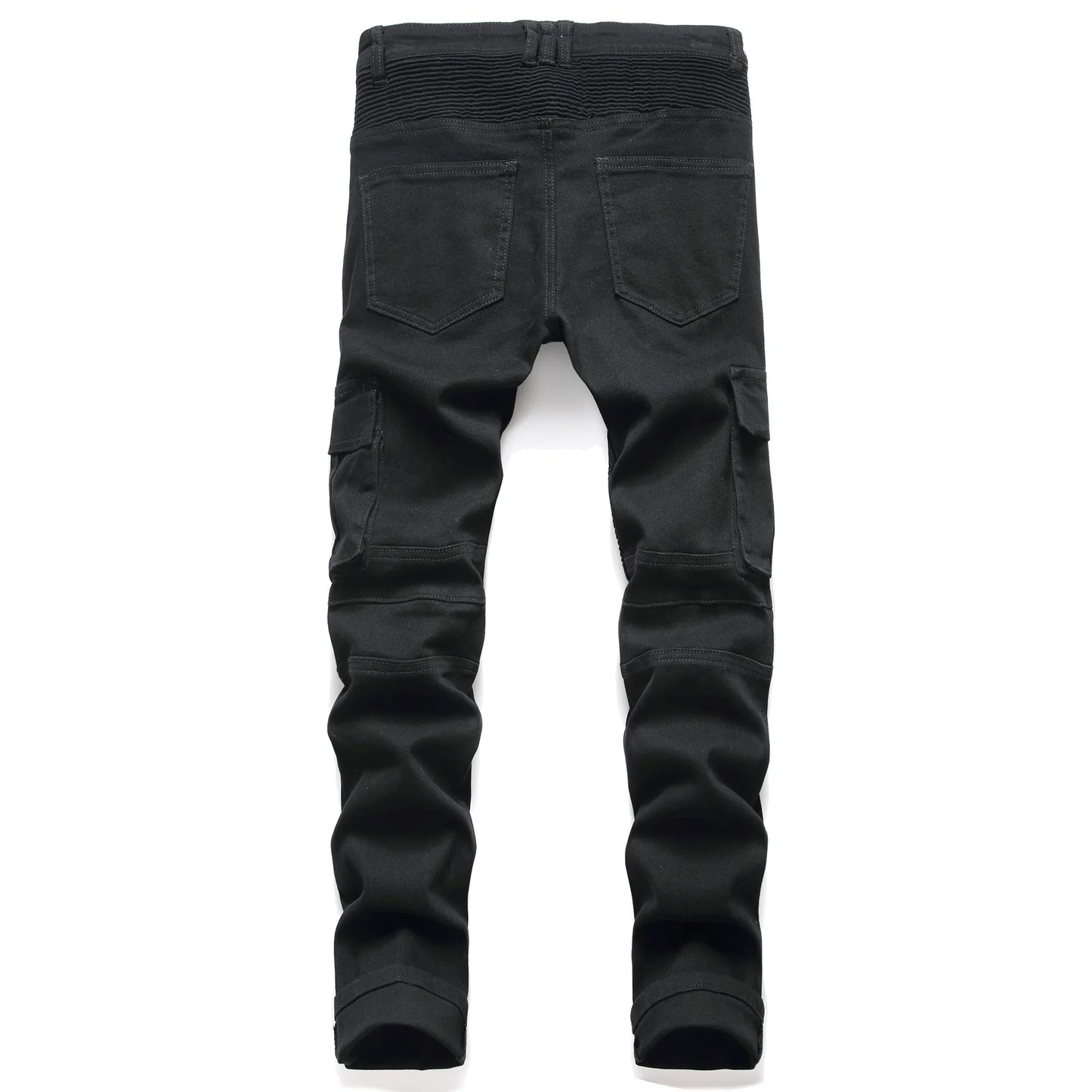 2022 New Fashion Mens Biker Jeans Punk Style Men Cargo Denim Pants  Zipper Pocket Motorcycle Jeans Male Pantalones Hombre
