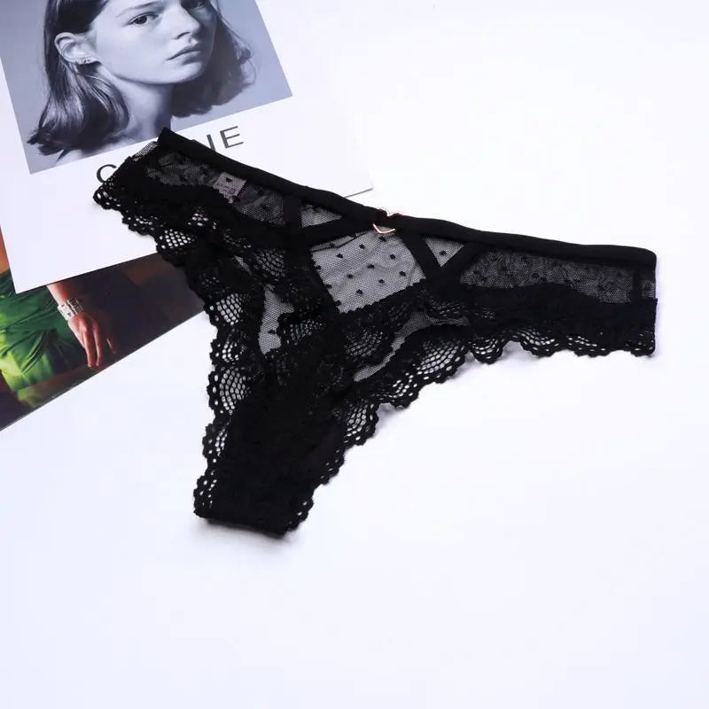 2026 Sexy Lace Panties Women Heart Low-Waist Underpant Hollow Out Thong Female Seamless Underwear  Interest Lingerie