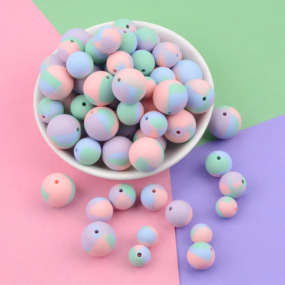 LOFCA 40pcs 12mm Silicone Beads Teething Chew Beads Food Grade Teether Necklace BPA Free Diy Jewelry Baby Teether Toy Pacifier