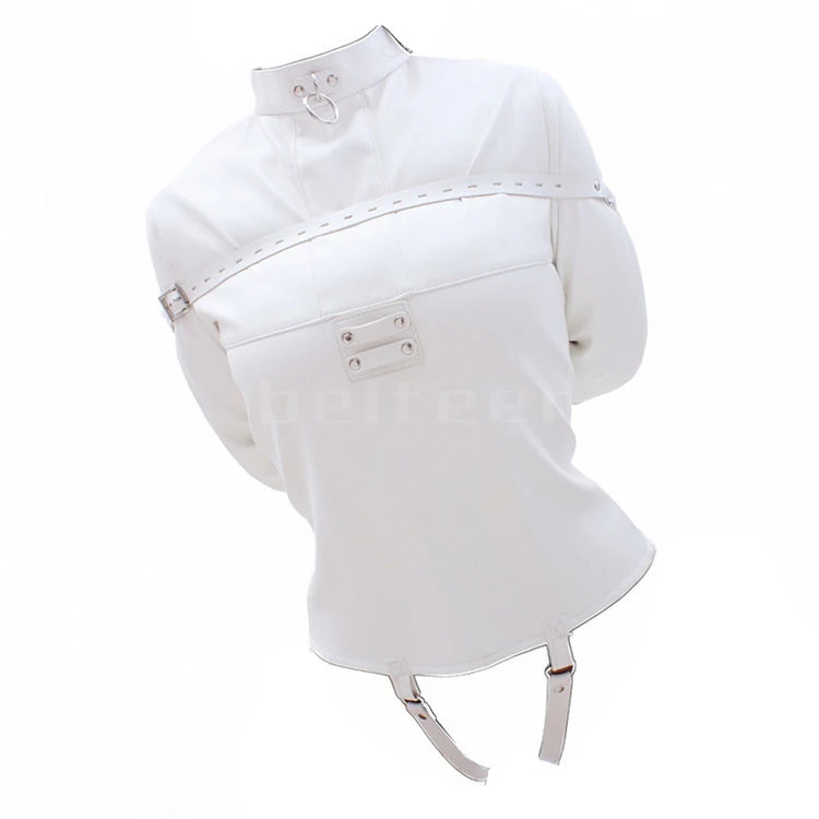PU Leather Straitjacket BDSM Bondage Harness Female Adult Couple Game Straight Jacket Halloween Costume  Sex Toy for Women