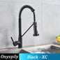 Spring Brushed Kitchen Sink Faucet Pull Down Sprayer Nozzle Single Handle Faucets Mixer Hot Cold Stainless Steel Modern