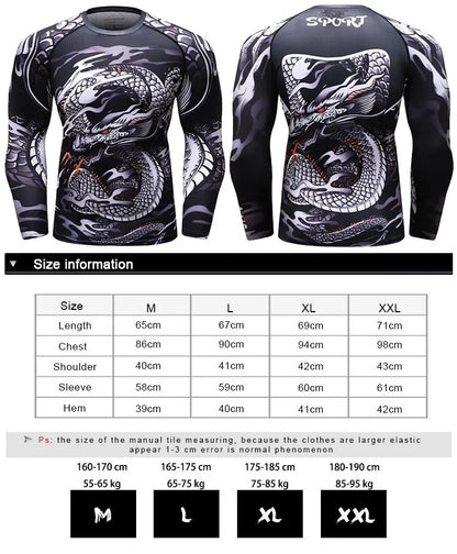 New Men Sports Jiu Jitsu BJJ Suit Gym Fitness Compression Clothes Running Jogging Sport Wear Exercise Workout Rashguard Tights