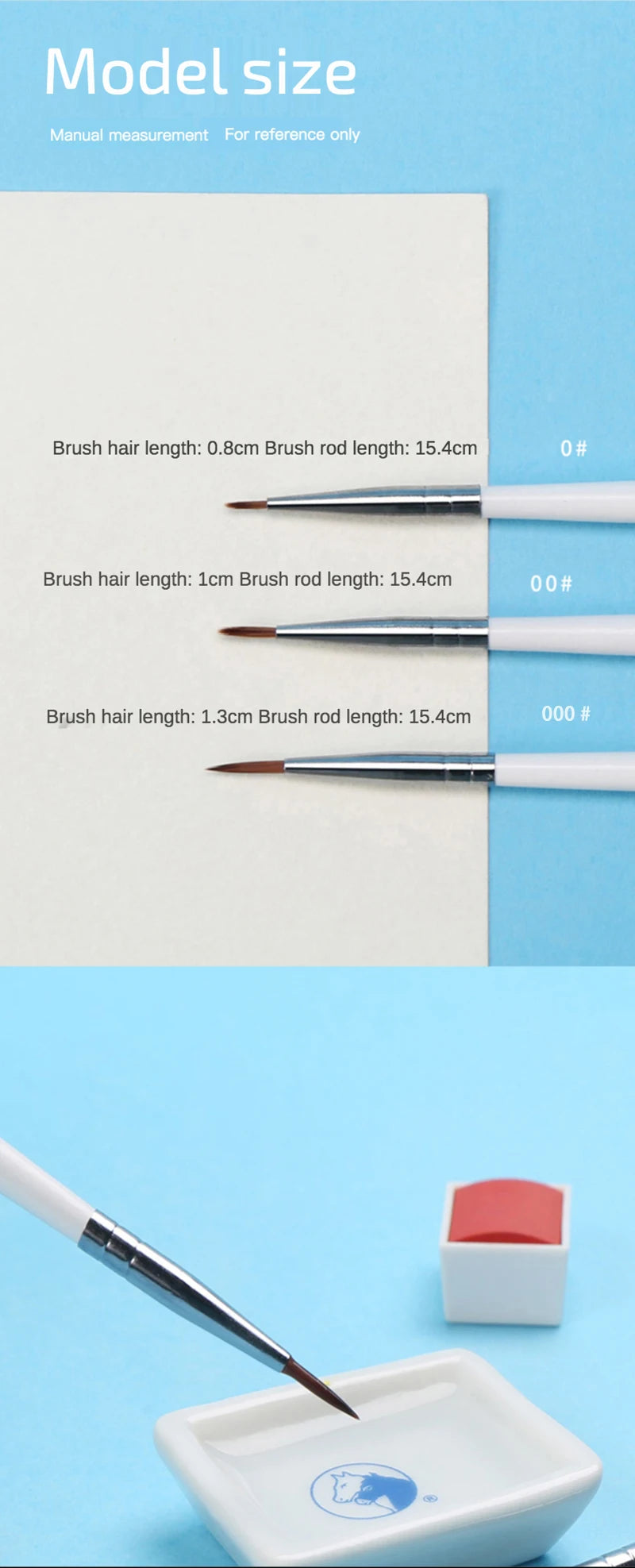 6Pcs/Set Fine Hand-painted Thin Hook Line Pen Drawing Art Pen #0 #00 #000 Paint Brush Art Supplies Nylon Hair Brush Painting Pen