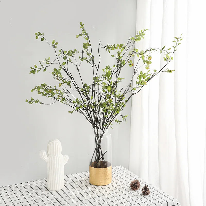 110cm Single Feel Autumn Leaf Plant Bouquet Artificial Flowers Plastic Floor Wedding Arrangement Withered Rattan decoration