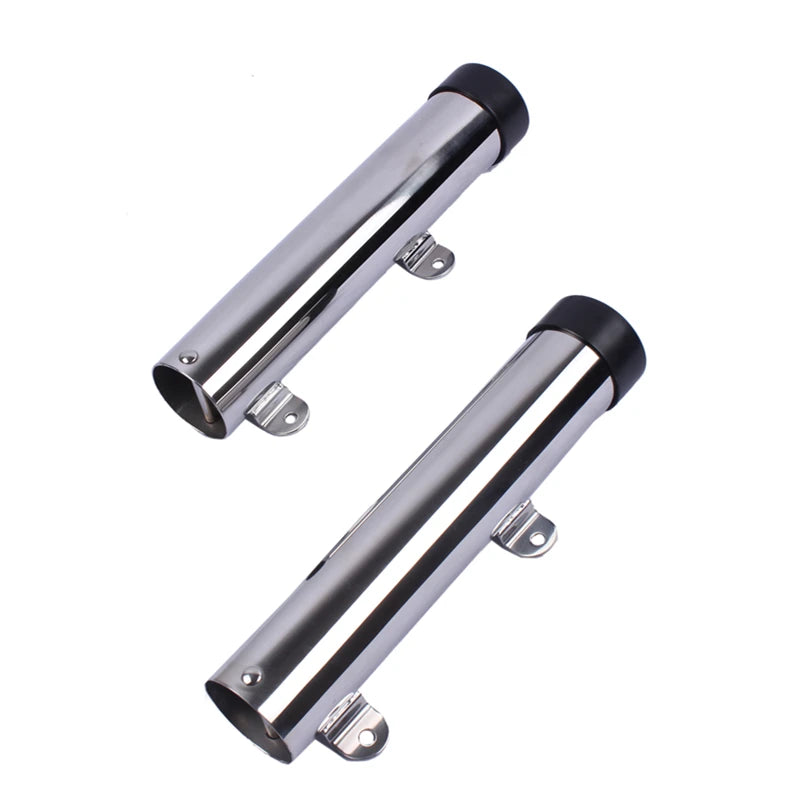 2 pieces 10" long side mount fishing rod holder stainless steel rod seat for marine boat yacht