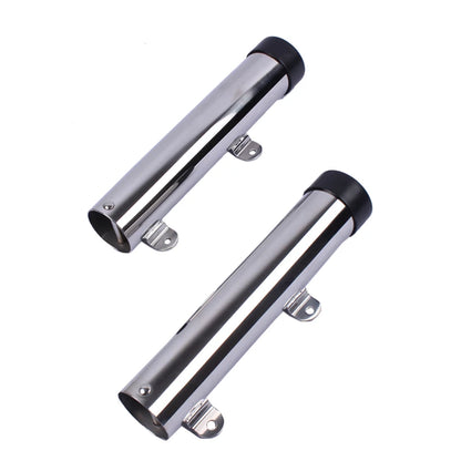 2 pieces 10" long side mount fishing rod holder stainless steel rod seat for marine boat yacht